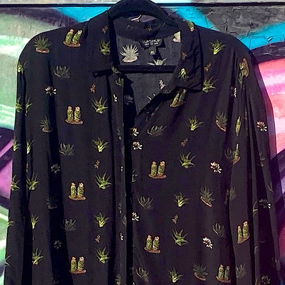 TOPSHOP CACTUS PRINT SHIRT DRESS - Picture 8 of 16